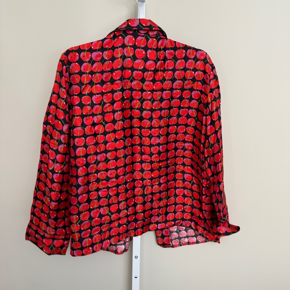 La DoubleJ cherry-print silk pyjama set size S - Picture 10 of 13